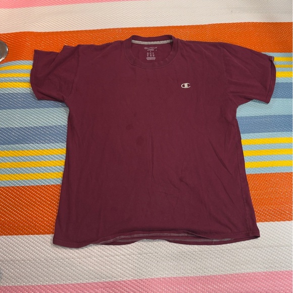 Champion Men's Maroon Burgundy Short Sleeve Tee Men’s Size Large - Picture 1 of 3